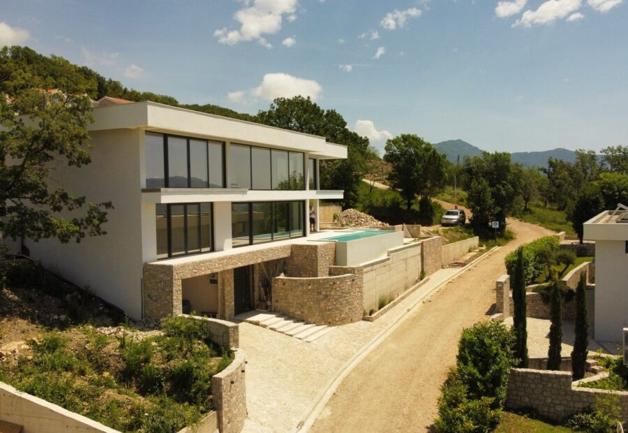 The villa from the driveway, as photographed