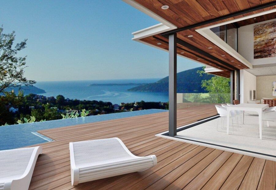 Terrace with a view of the bay