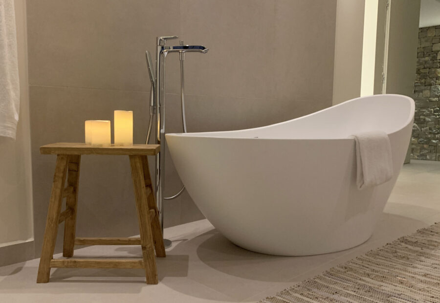 Bathroom with a freestanding bath
