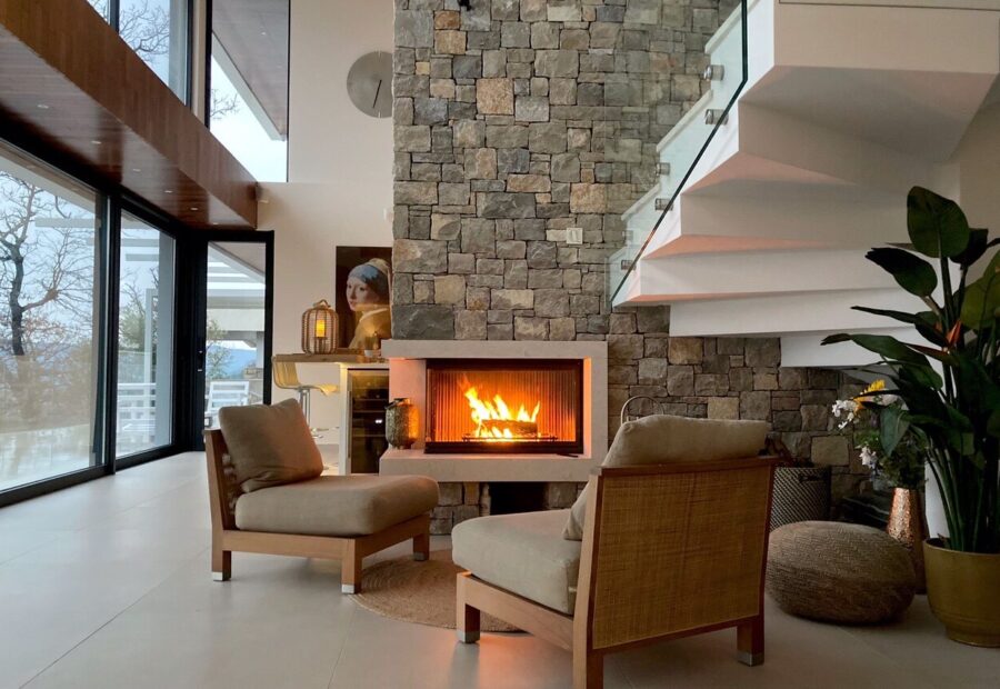 Fireplace in the living room