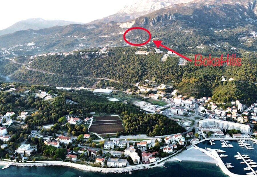 Položaj naselja iznad Herceg Novog i marine