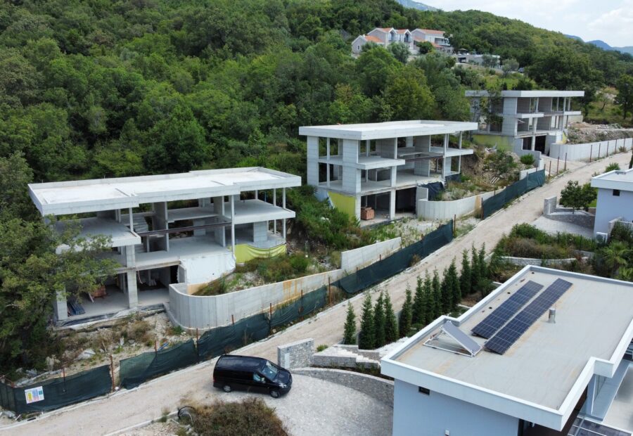 The estate from the air during construction